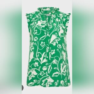 Hobbs Luma Top Green Floral Sleeveless US 10